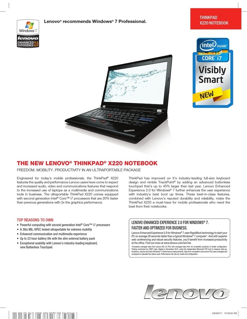 Lenovo ThinkPad X220 Tablet 4298 User manual