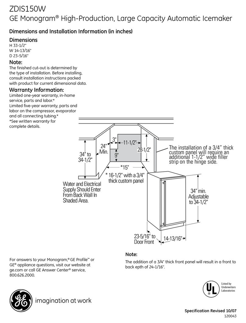 GE Monogram Refrigerator Manual GE Monogram Refrigerator Manual