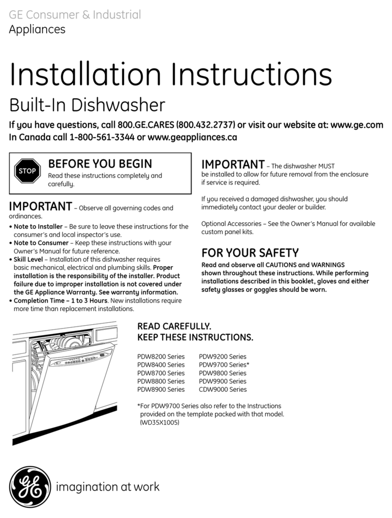 GE Profile PDW8200 Series User manual