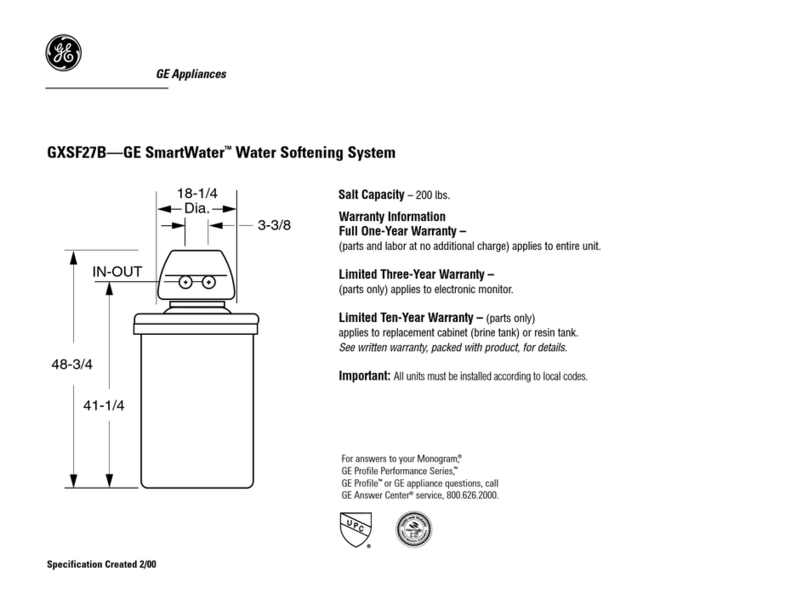 GE SmartWater GXSF27B specification