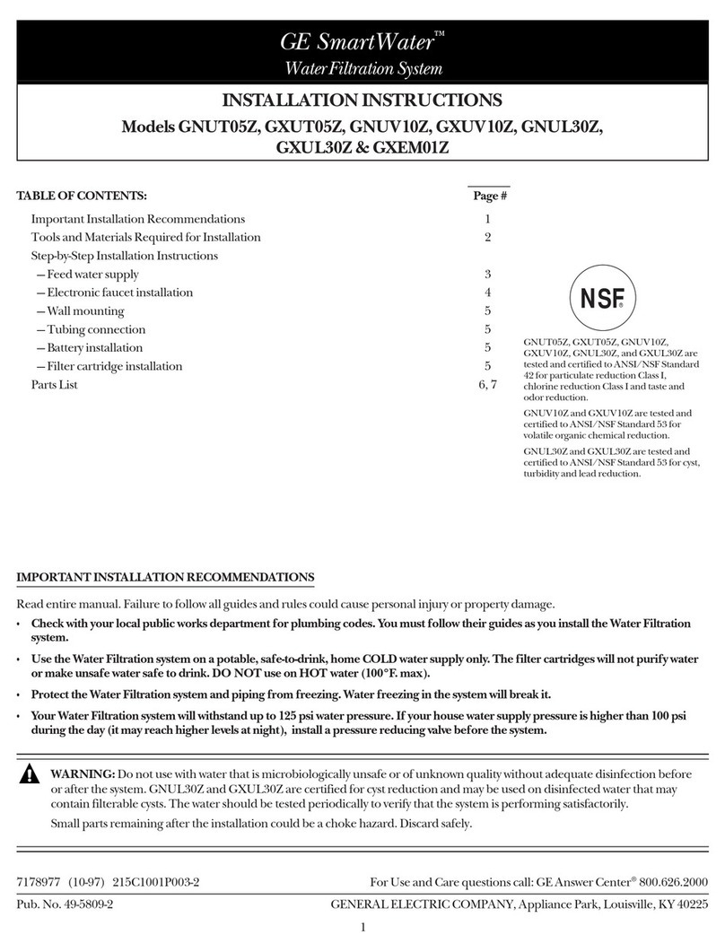 GE SmartWater GNUT05Z User manual