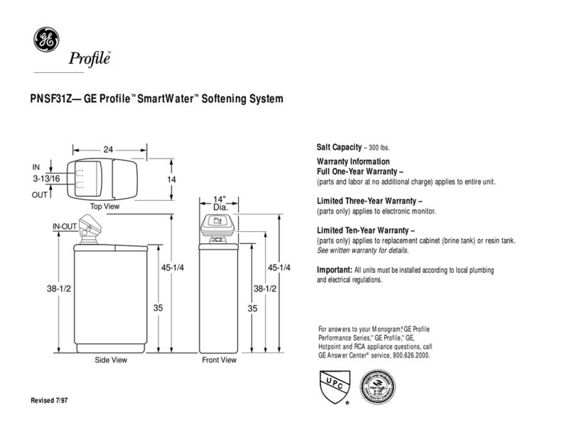GE Profile SmartWater PNSF31Z User manual