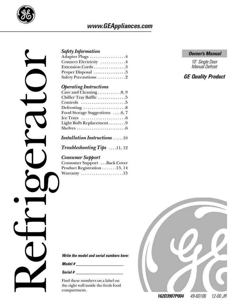 GE 10? Single Door Manual Defrost User manual