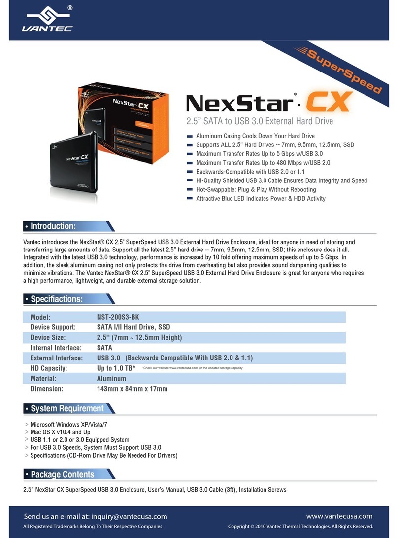 Vantec CX NST-200S3-BK specification