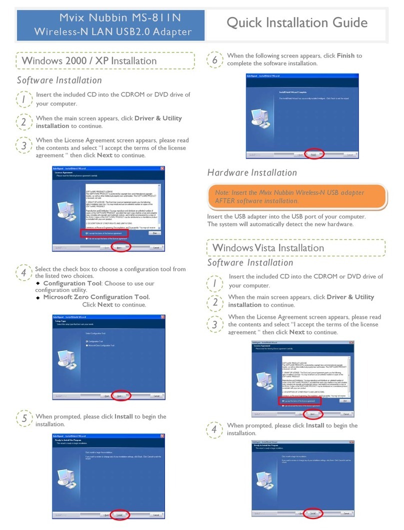 Mvix NUBBIN MS-811N Quick installation guide