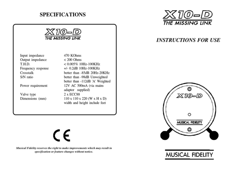 Musical Fidelity X10-D Instructions for use