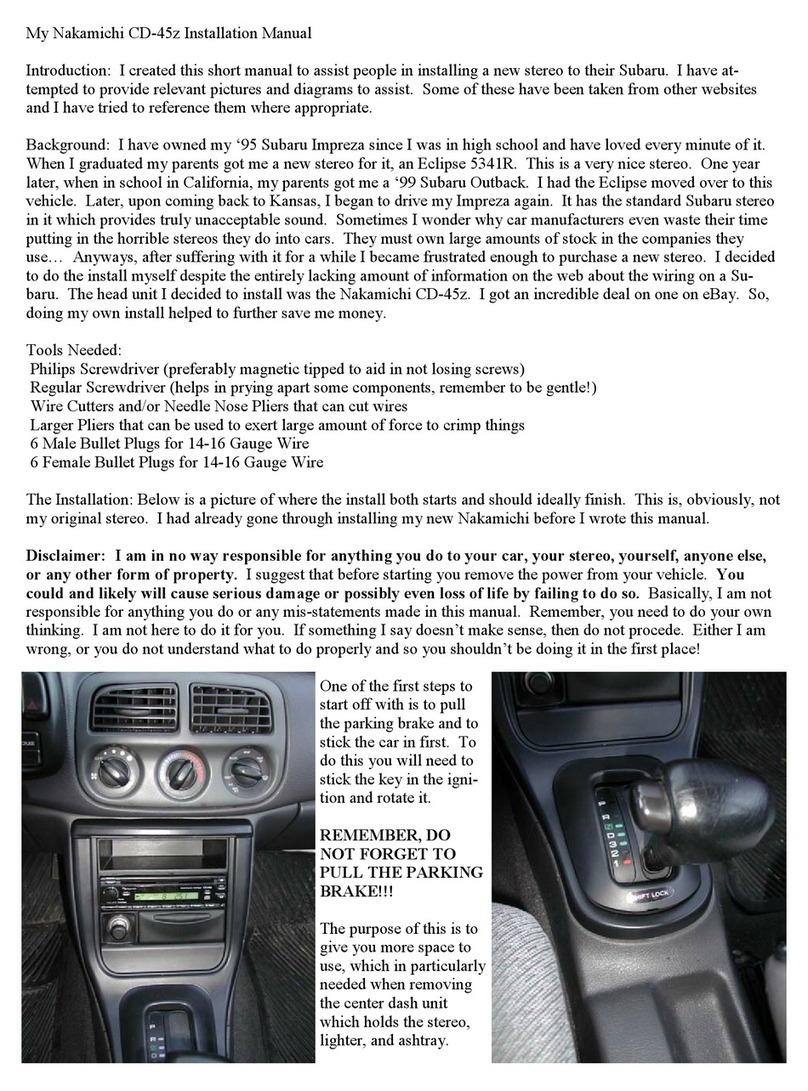 Nakamichi CD-45z installation manual