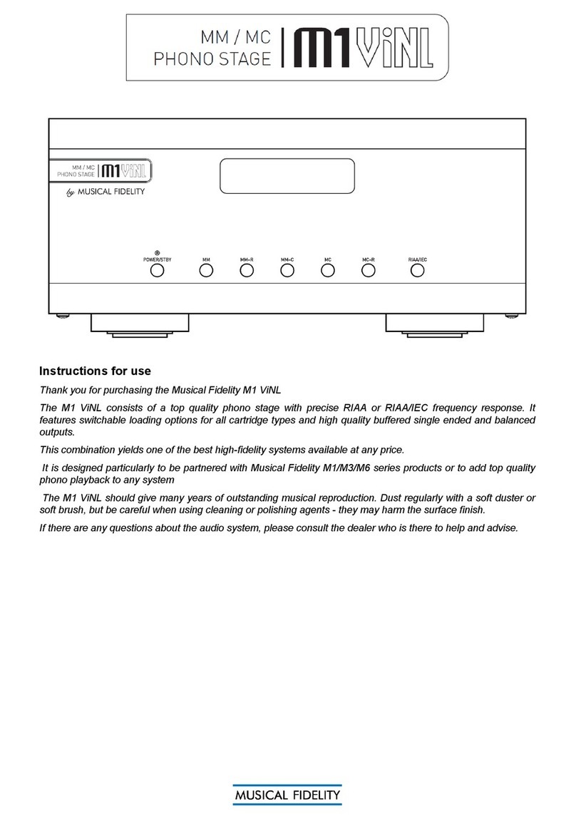 Musical Fidelity MM/MC PHONO STAGE M1 VINL Instructions for use
