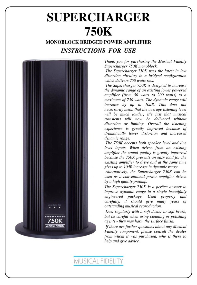 Musical Fidelity SUPERCHARGER 750K Instructions for use