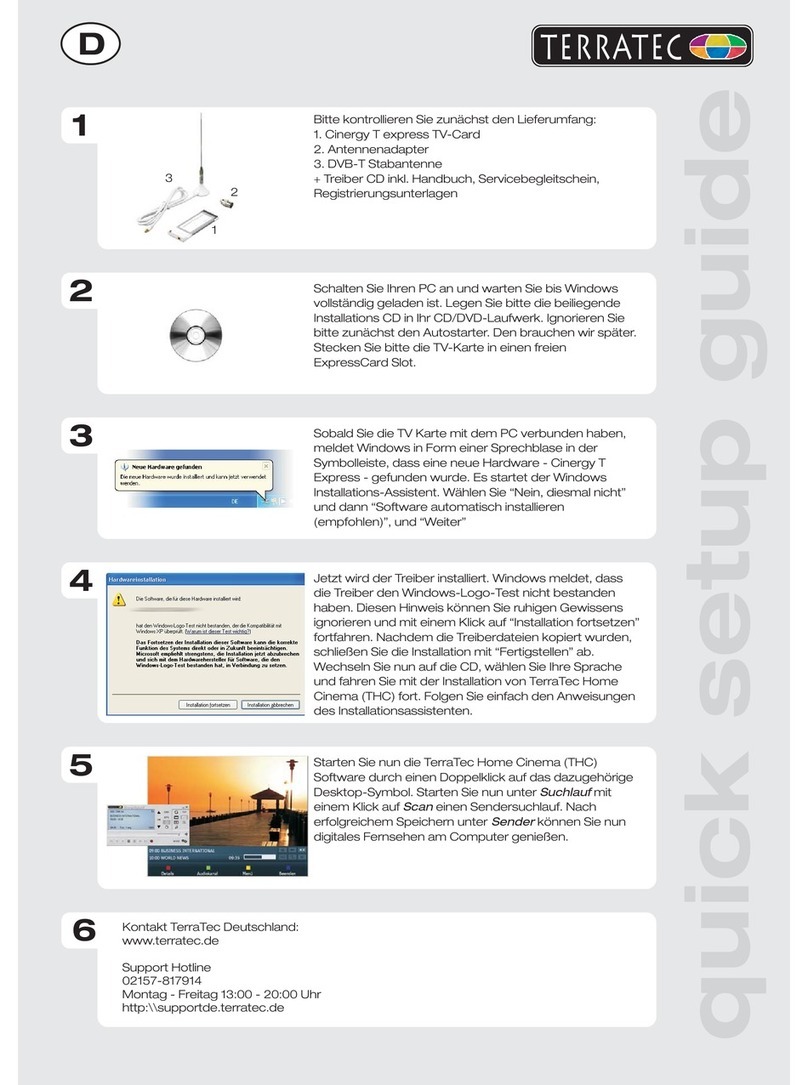 TerraTec Cinergy T express TV card Driver manual TerraTec Cinergy T express TV card Driver manual