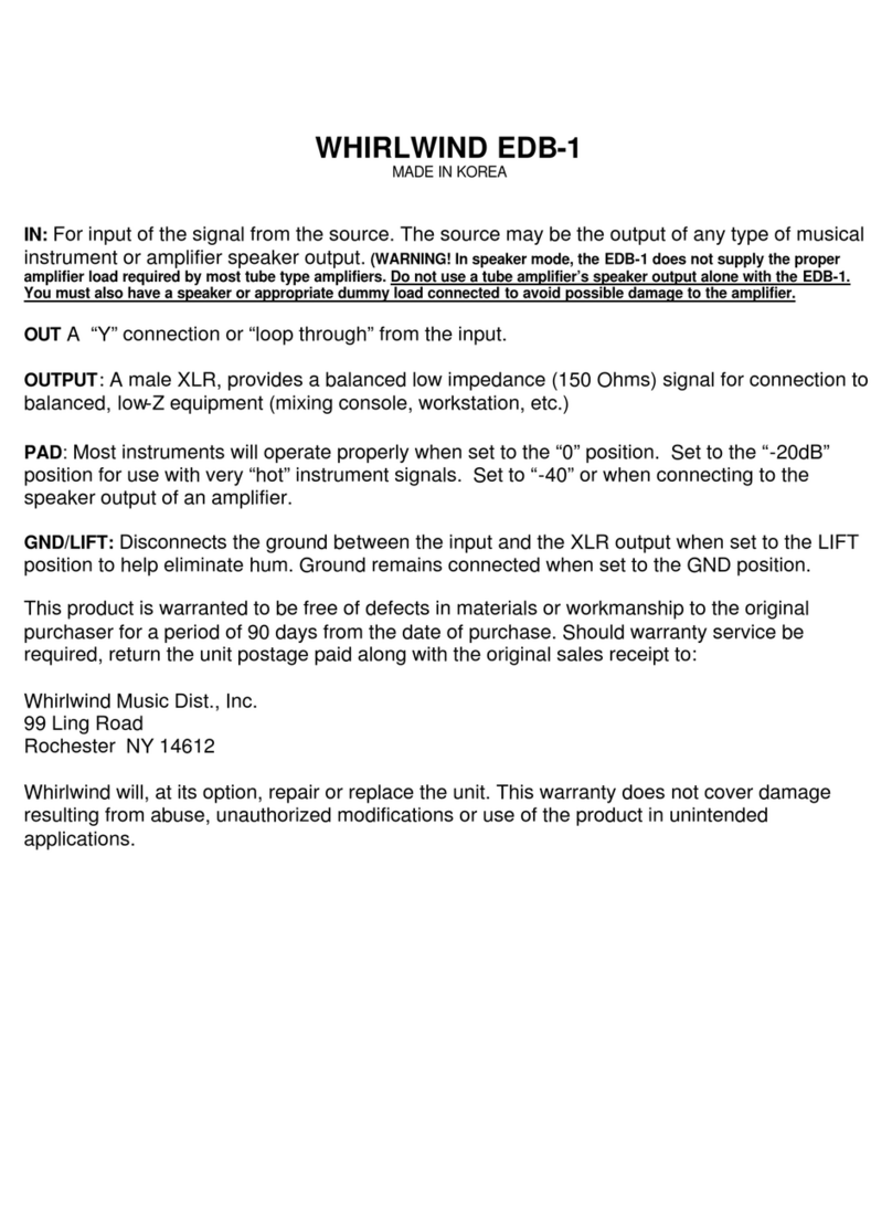 Whirlwind EDB-1 instruction sheet