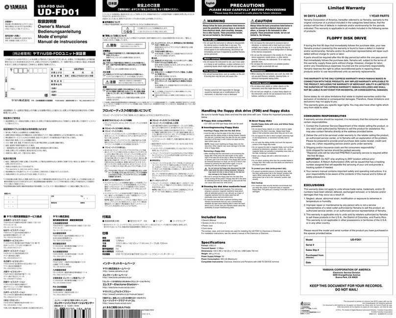Yamaha UD-FD01 User manual
