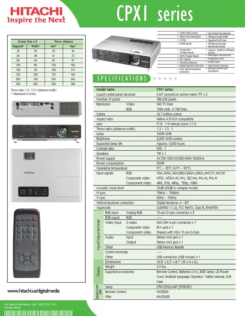 Hitachi CPX1 Series Specification sheet