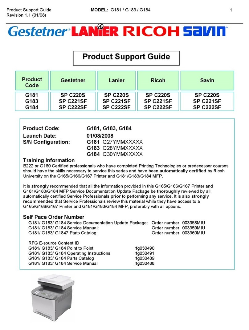 Ricoh C221SF - Aficio SP Color Laser Installation instructions