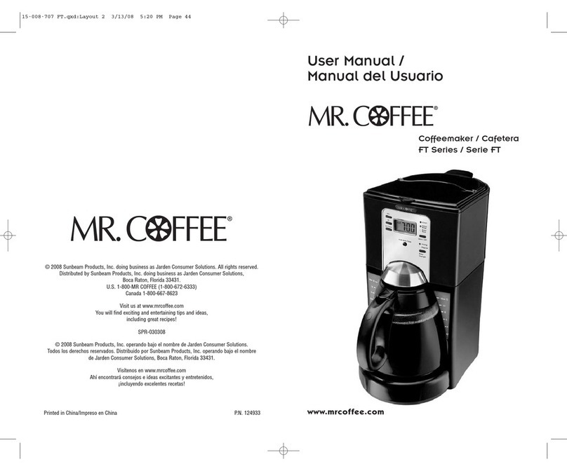 Mr. Coffee FT Series User manual