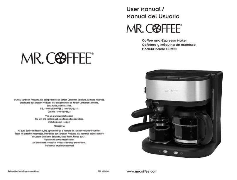 Mr. Coffee ECM22 User manual