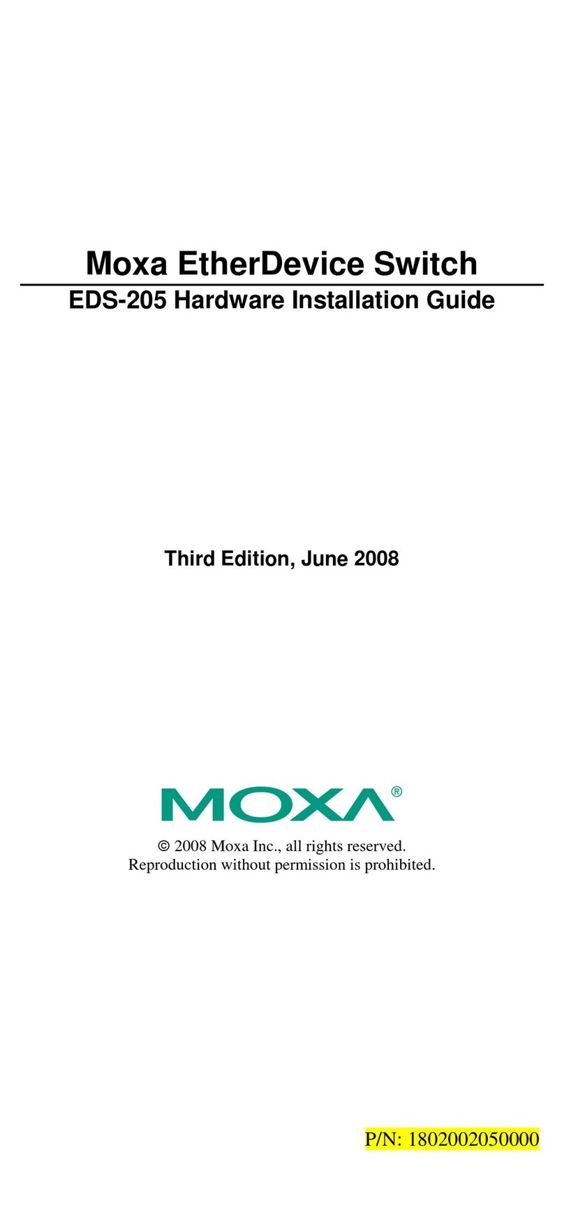 Moxa Technologies EtherDevice EDS-205 installation guide Moxa Technologies EtherDevice EDS-205 installation guide
