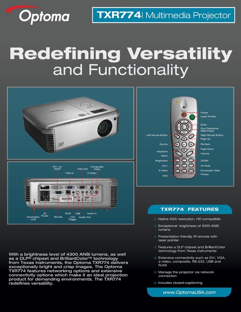 Optoma Optoma TXR774 User manual