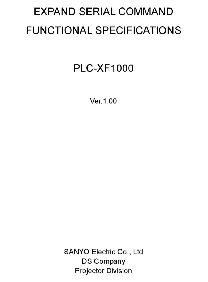 Sanyo PLC-XF1000 - 12000 Lumens User manual Sanyo PLC-XF1000 - 12000 Lumens User manual