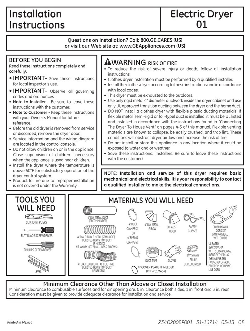 GE GFDS150EDWW User manual