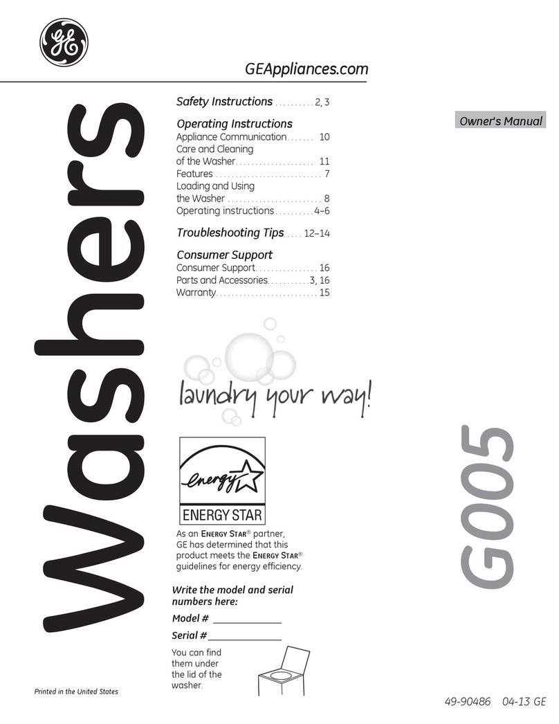 GE GTWN7450DWW User manual