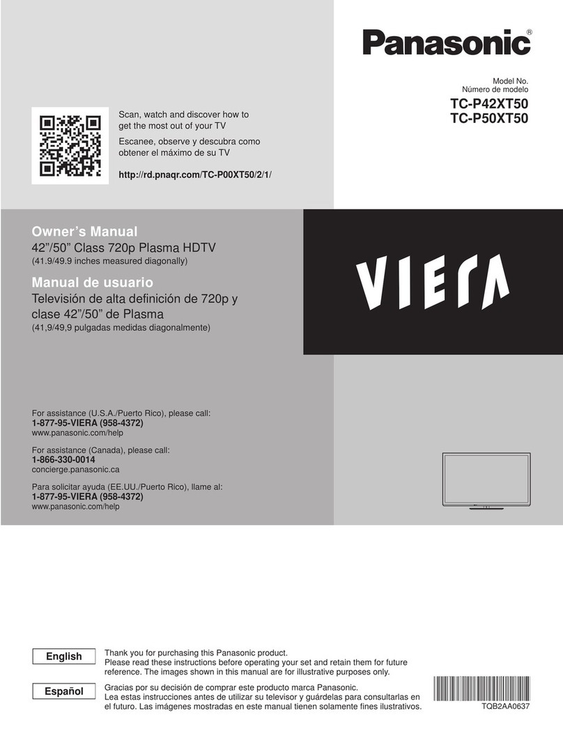 Panasonic VIERA TC-P42XT50 Instruction Manual