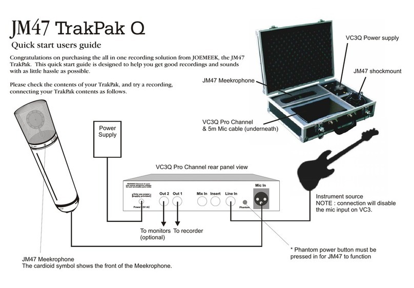 Joemeek JM47 TrakPak Q quick start guide