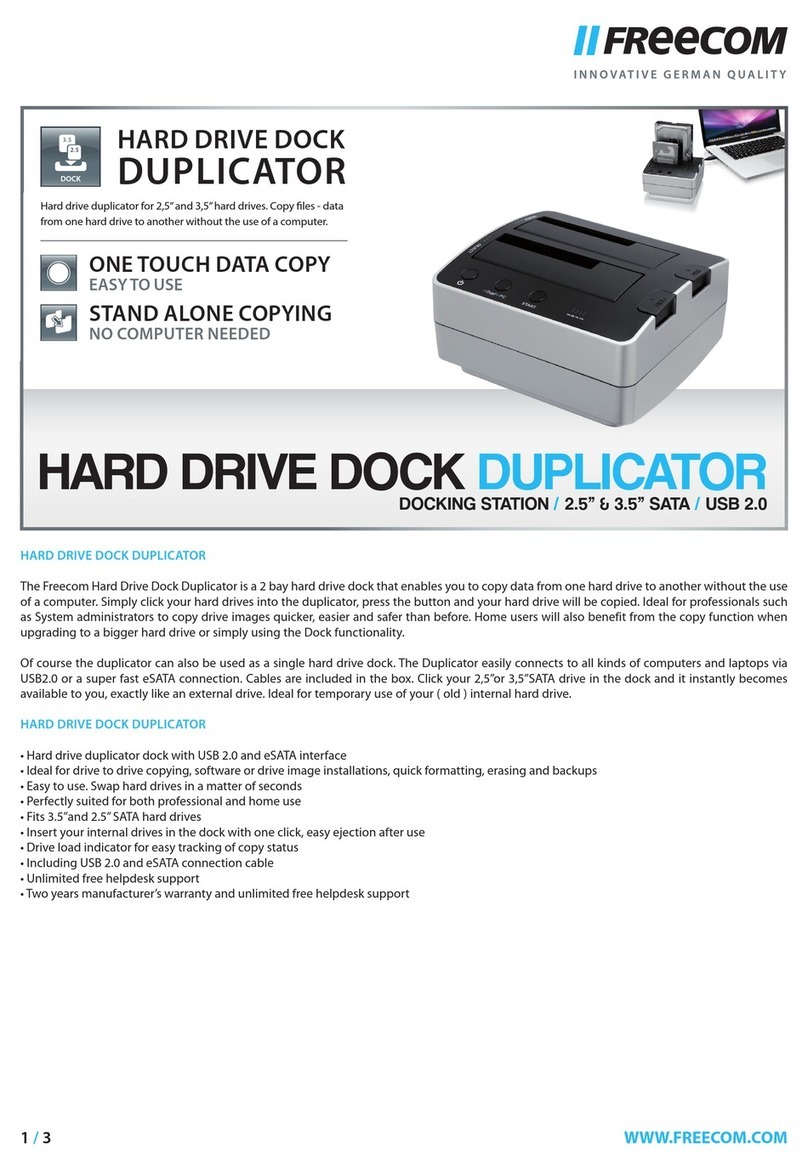 Freecom Hard Drive Dock Duplicator manual