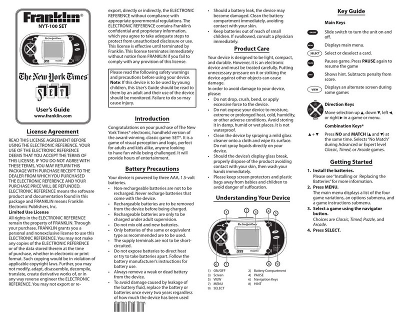 Franklin NYT-100 user guide