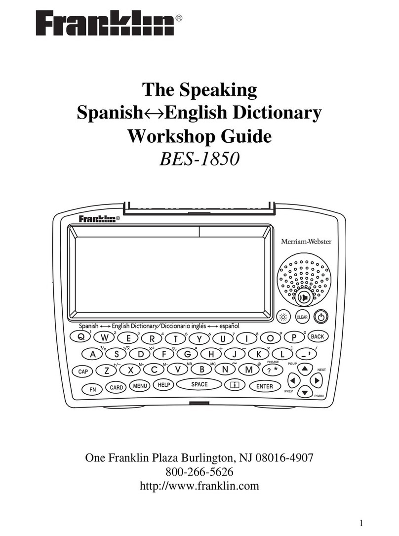 Franklin BES-1850 Workshop guide