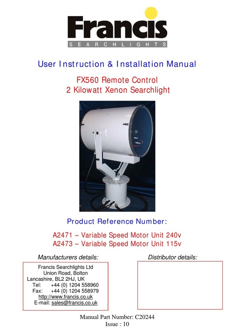 Francis Searchlights FX560 User instruction & installation manual