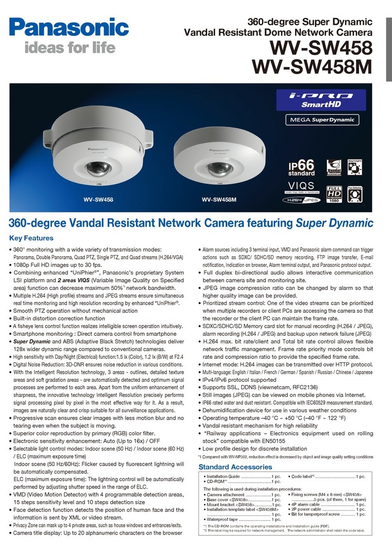 Panasonic WV-SW458 specification