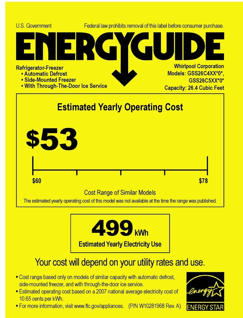Whirlpool  GSS26C4XXB Energy guide