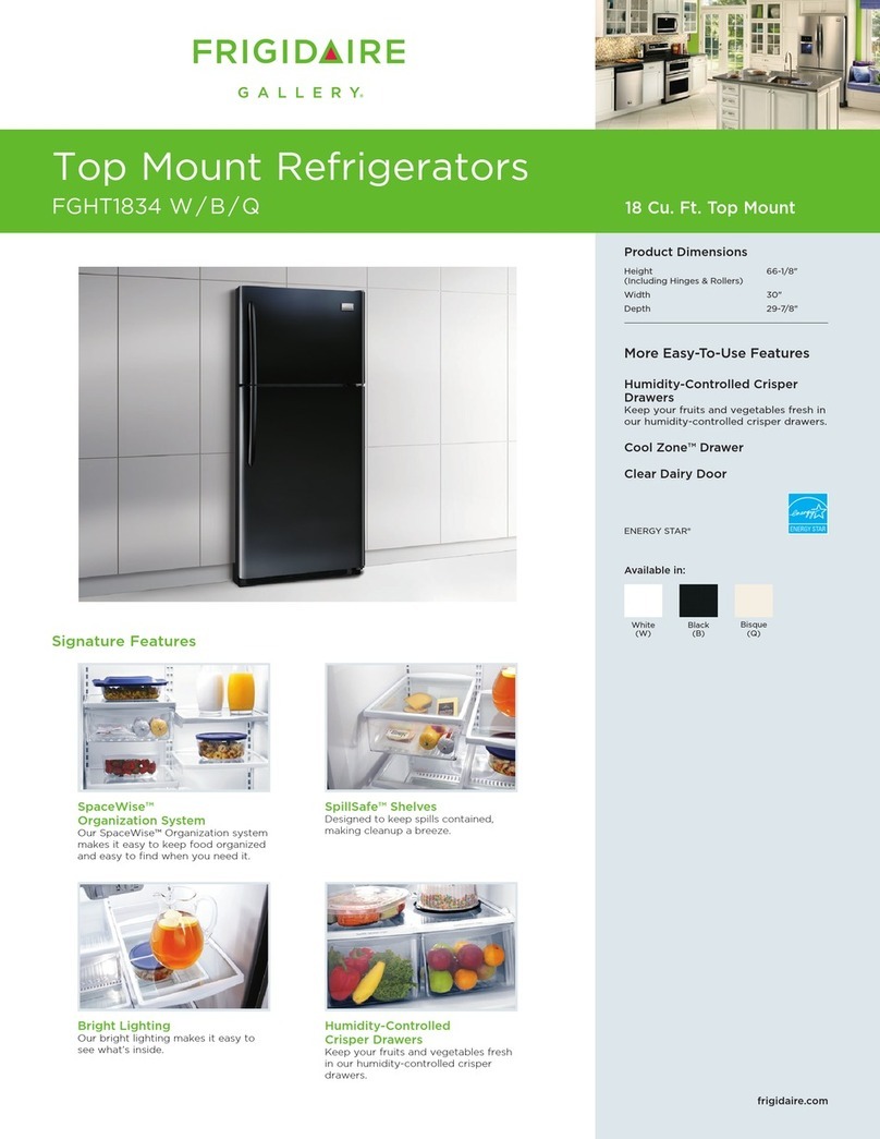 Frigidaire FGHT1834KB - 18 cu. ft. Top Freezer... Installation instructions