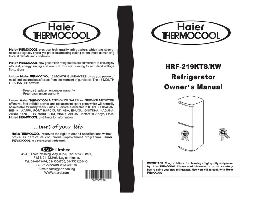Haier HRF-219KTS User manual Haier HRF-219KTS User manual