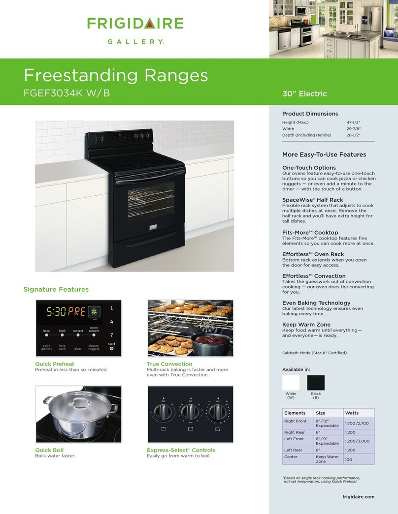 Frigidaire FGEF3034KB - Gallery - Convection Range Installation instructions