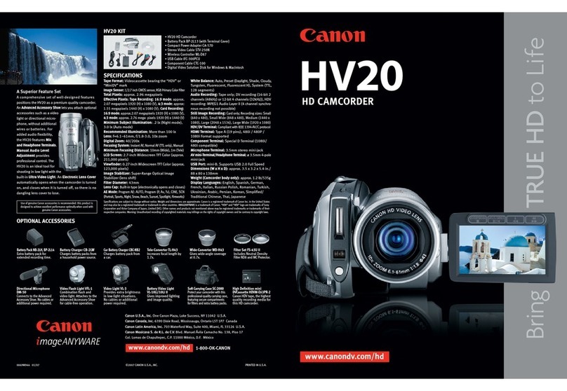 Canon HV20 - VIXIA Camcorder - 1080i brochure
