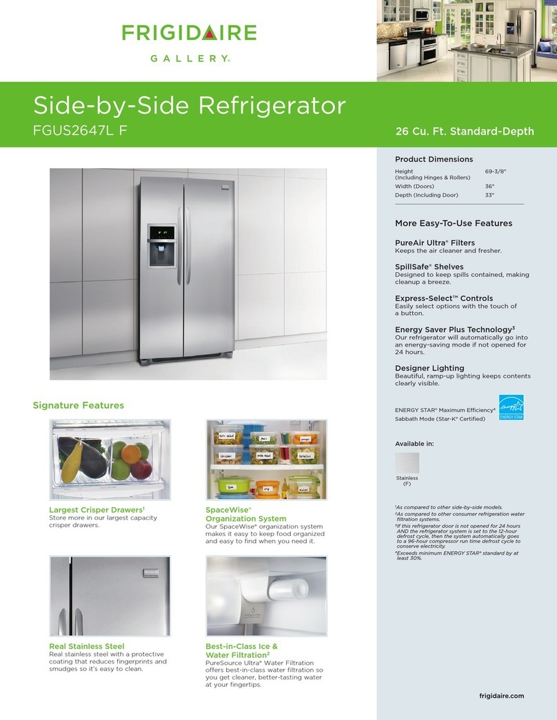 Frigidaire FGUS2647LF Product specifications Frigidaire FGUS2647LF Product specifications