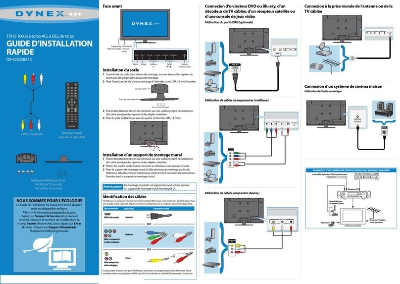 Dynex DX-42E250A12 Installation and operation manual