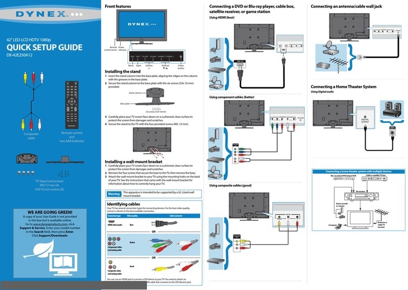 Dynex DX-42E250A12 Quick setup guide