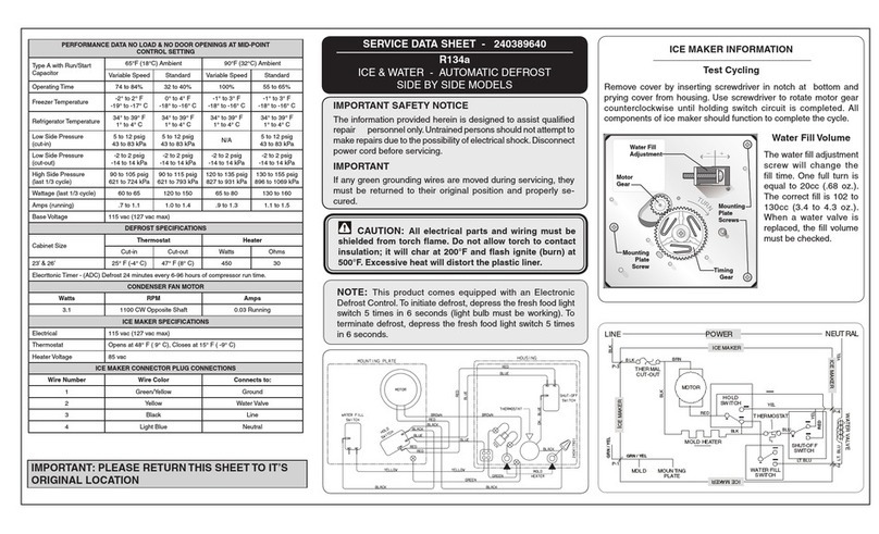 Frigidaire FGUS2632LE Service data sheet