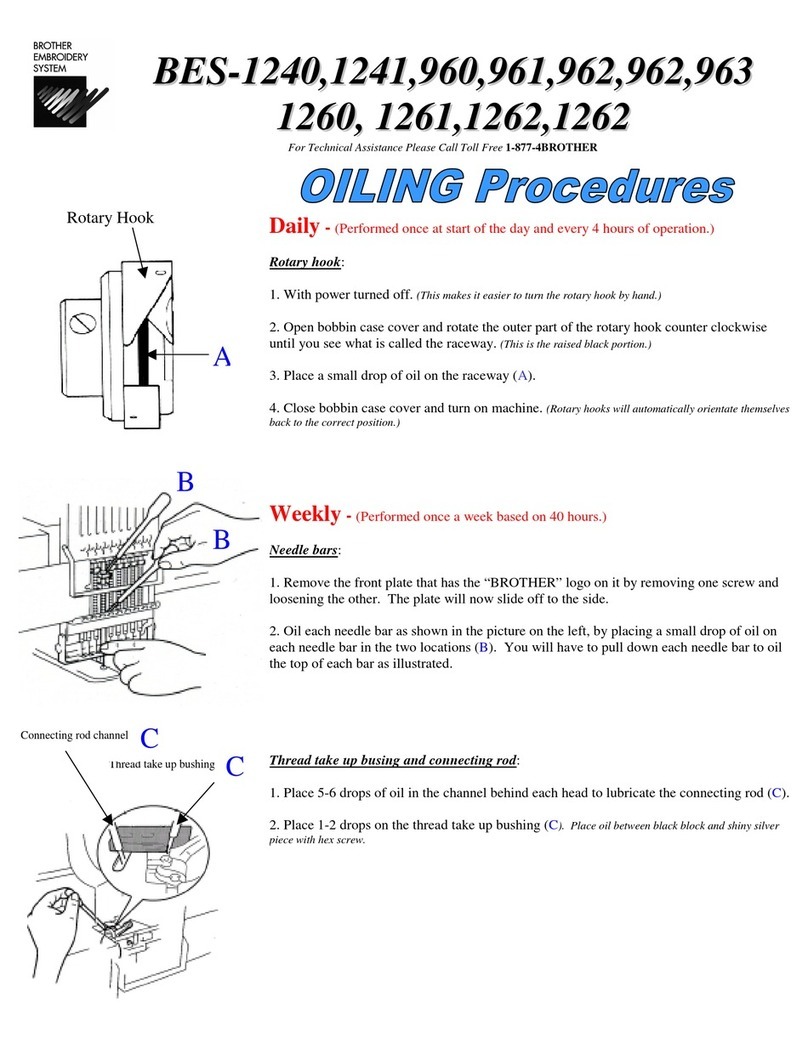 Brother BES-1240 Oiling Procedures