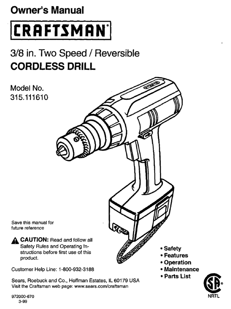 Craftsman 315.111610 owner's manual