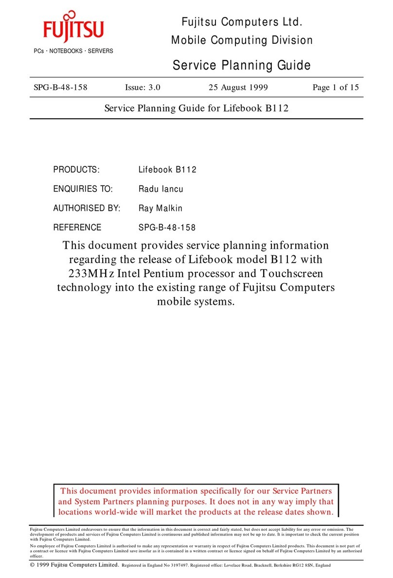 Fujitsu Lifebook B112 Service planning guide