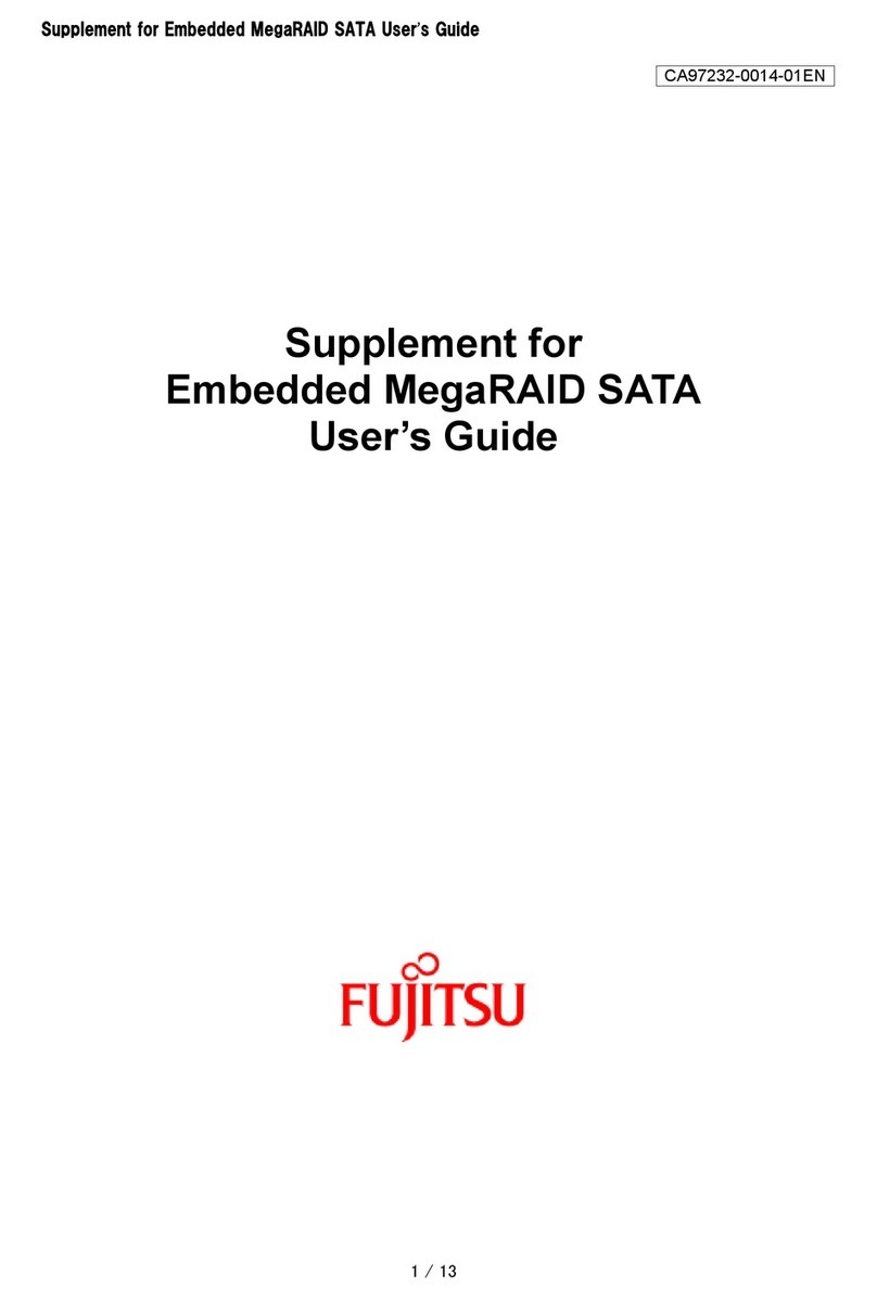 Fujitsu Supplement for Embedded MegaRAID SATA User manual Fujitsu Supplement for Embedded MegaRAID SATA User manual