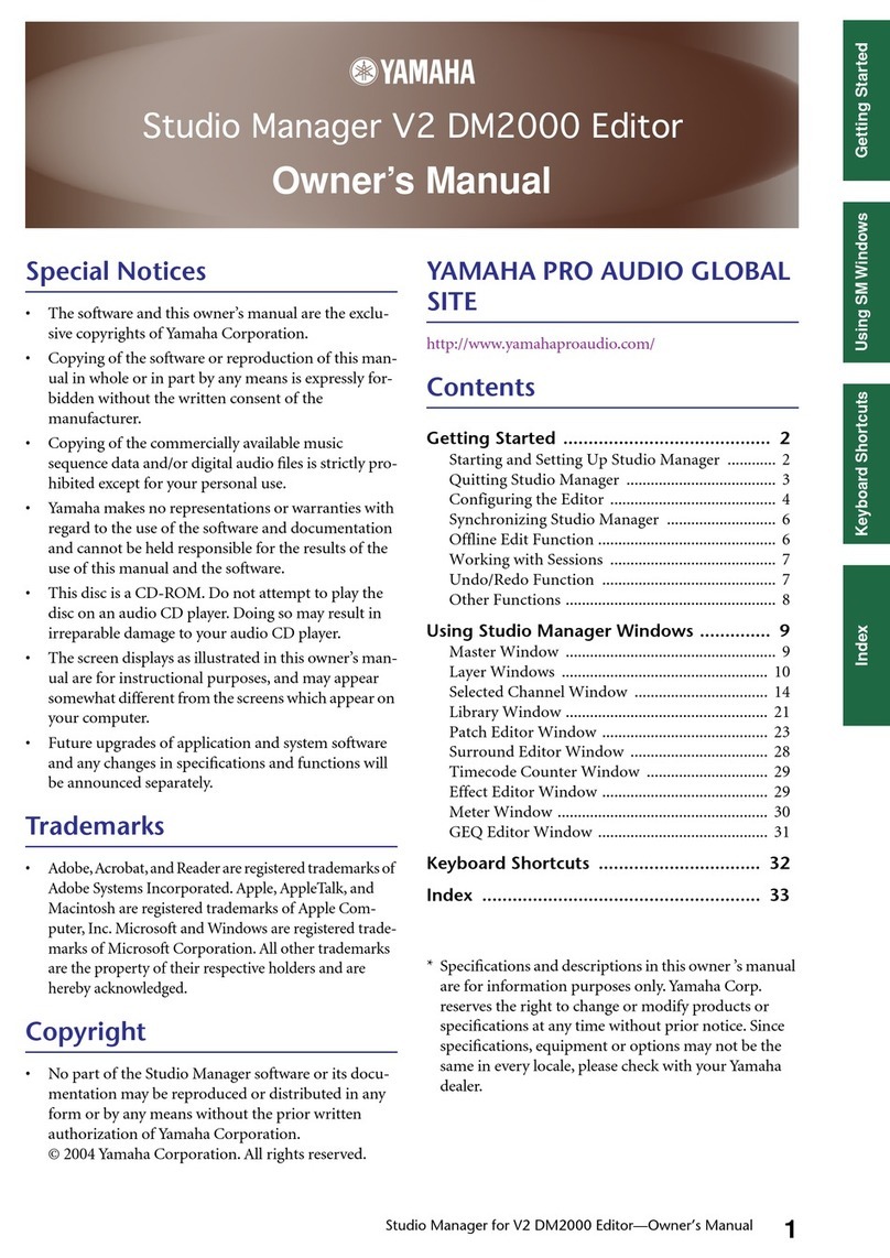 Yamaha Studio Manager owner's manual