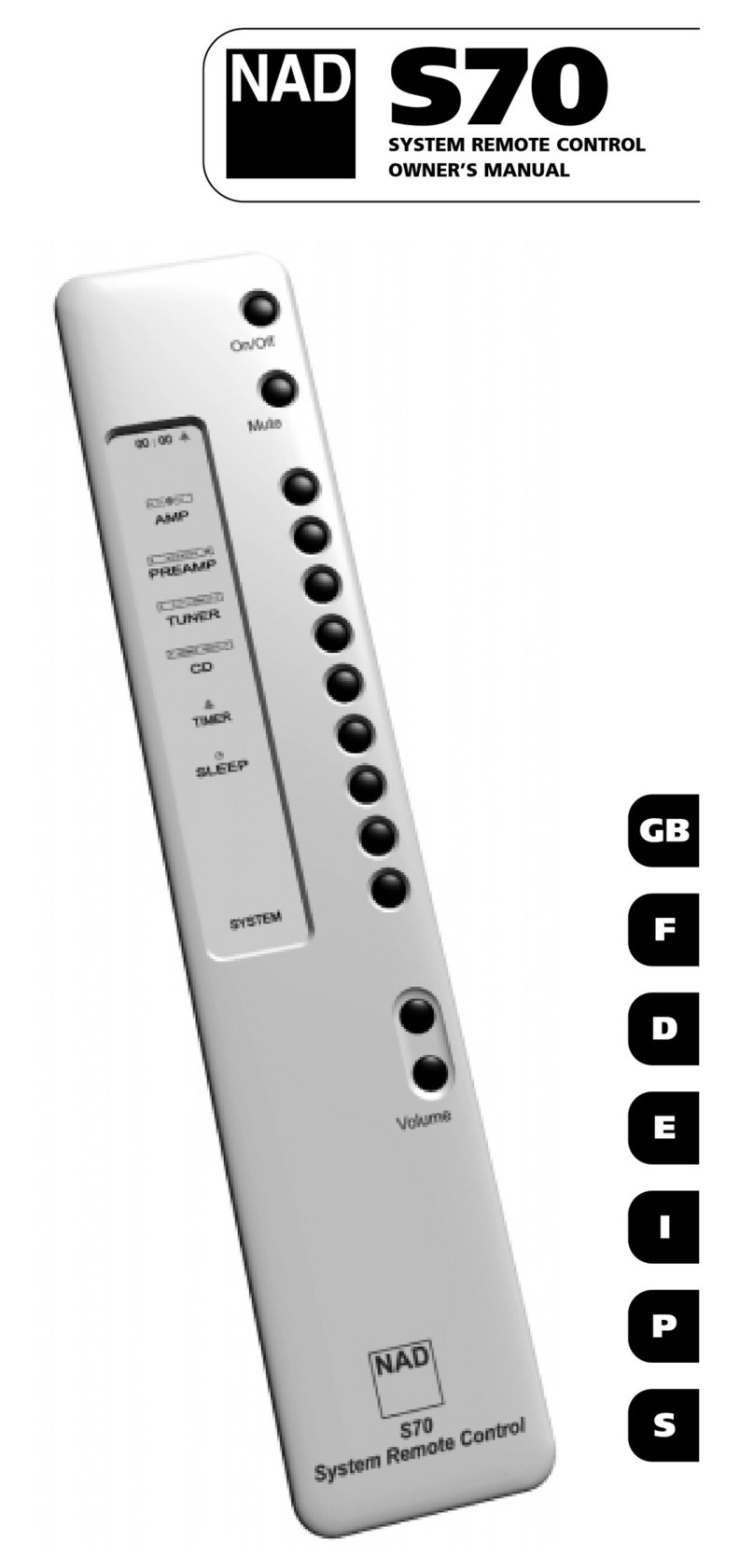 NAD S70 owner's manual