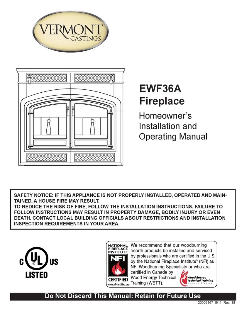 Vermont Castings EWF36A Homeowner's installation and operating manual Vermont Castings EWF36A Homeowner's installation and operating manual