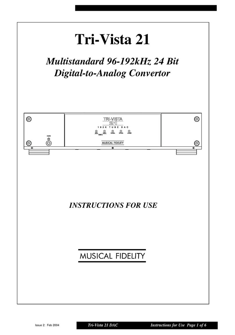 Musical Fidelity TRI-VISTA 21 Instructions for use Musical Fidelity TRI-VISTA 21 Instructions for use