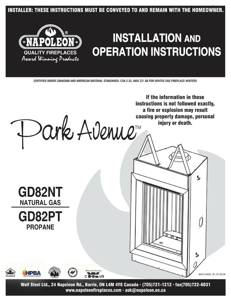 Napoleon PARK AVENUE GD82NT User manual